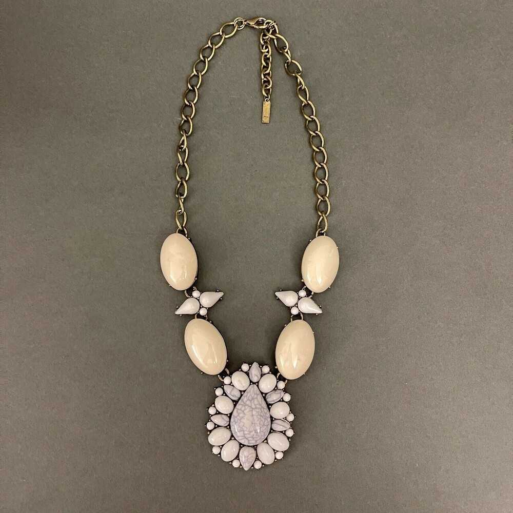 Sugarfix White Multicolor Gold-tone Chain Fashion Jewelry Necklace NWOT
